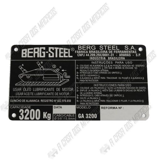 Placa 125x70x1mm Ga3200 4/3954 15177770 Berg Steel