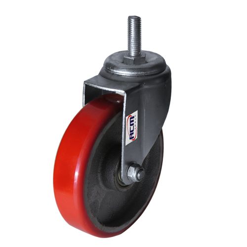Rodízio Espiga Giratório 4" Cubo de Pu Ff 110kg Ea15100 Acm Tools
