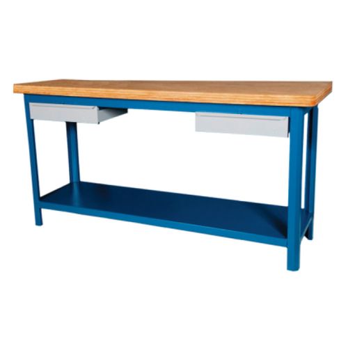 Bancada 2000x600x920 Com Tampo de Madeira 40mm 2 Gavetas 202cd Fercar
