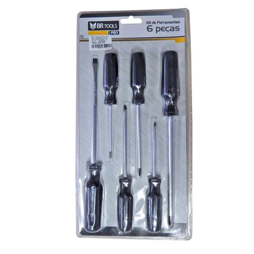 Jogo de Chave de Fenda e Philips  com 6 peças 0022590 BR Tools