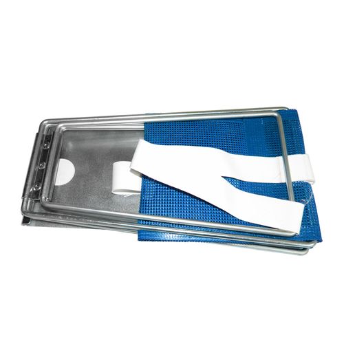 Banquinho dobrável azul em metal Hobby Nacional