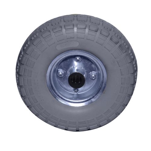 Roda Borracha Cinza 350X4" EIXO 7/8" Rol. Rolete A04363-PU AXN