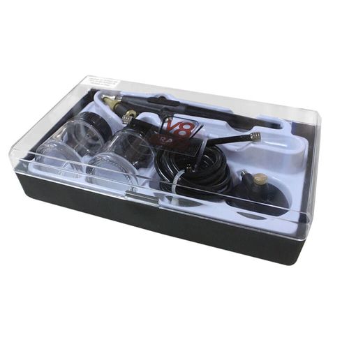 Aerógrafo para pintura simples com 6 acessórios 7566 - Hobby - V8 Brasil