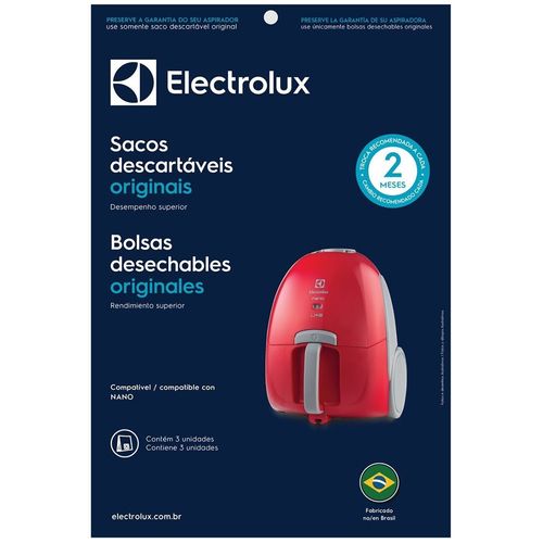 Kit com 3 sacos Descartáveis para modelos Nano, NEO30 e NEO31(SBENA) Electrolux