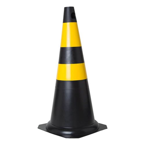 Cone rigido preto e amarelo 75cm 58546 Kteli