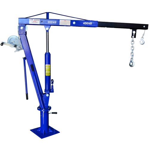 Guincho hidráulico 900Kg giratório para caminhonete com carretilha e suporte GC900CS ACM TOOLS