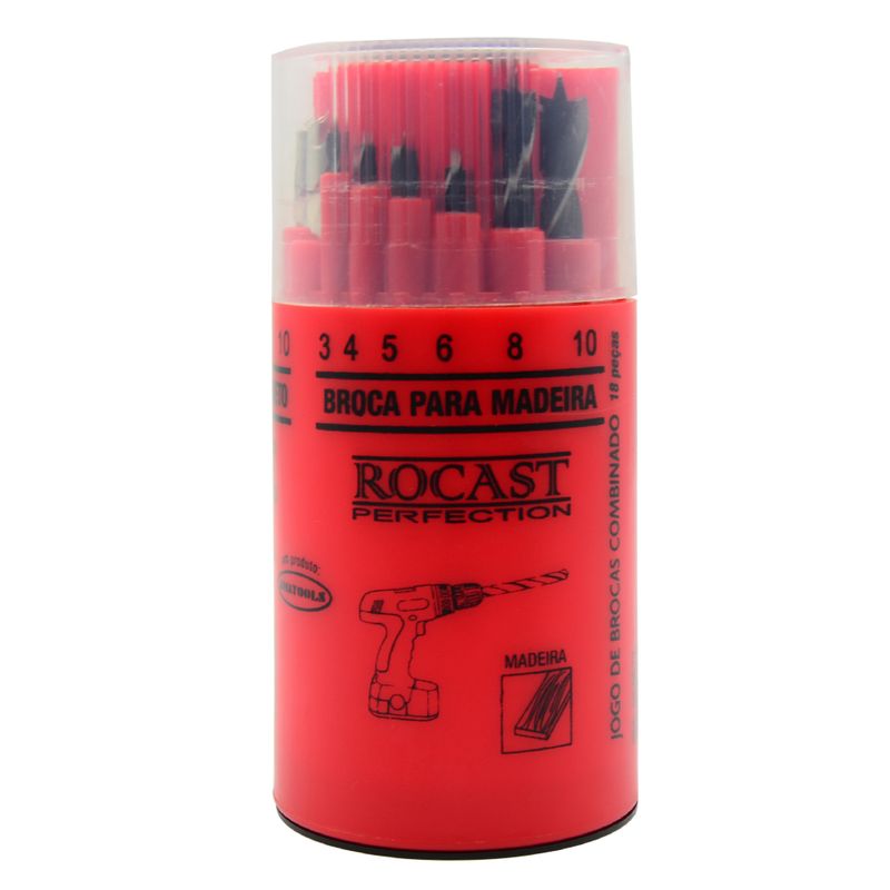 Jogo-Brocas-Combinadas-Paralela-Aco-Rapido-Vidia-e-Madeira-18-pecas-ROCAST-