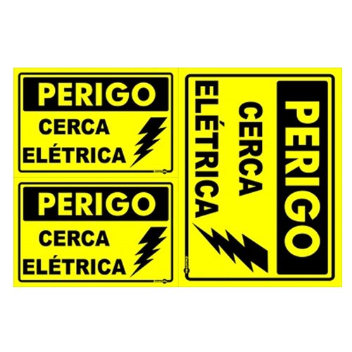 Placa Sinalizadora 150x200mm e 100x150mm CERCA ELÉTRICA Ref PS166 ENCARTALE