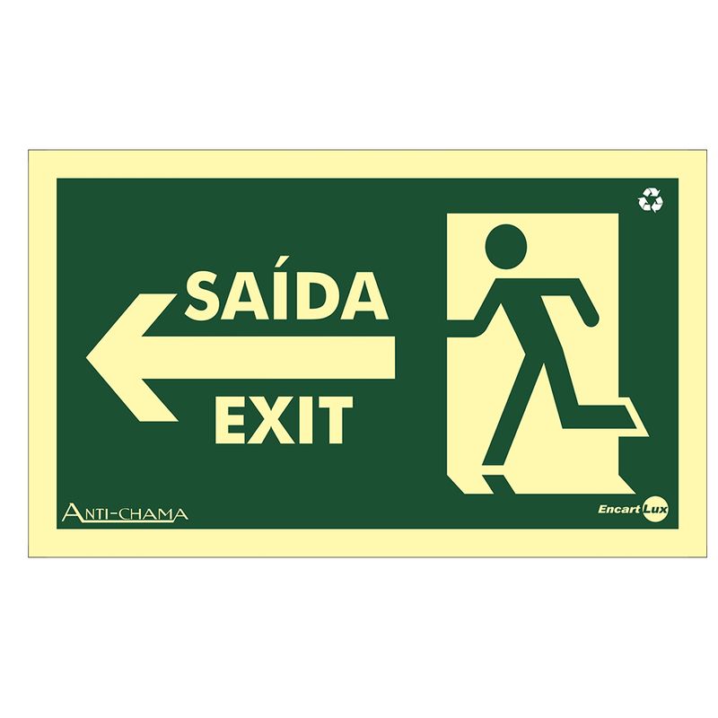 Placa-Sinalizacao-150x250mm-Saida-a-Esquerda-Bilingue-Ref-PAF322-ENCARTALE