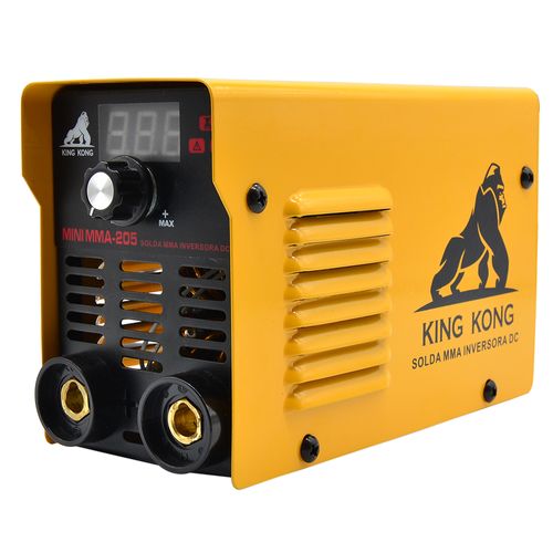 Máquina Inversora de Solda 205A Regulagem Digital Eletrodos 6013/7018 3.2mm Ref MINI205 KING KONG