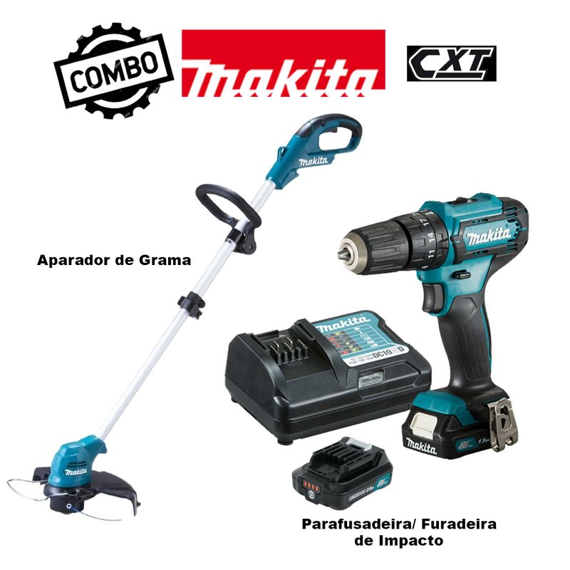 Kit-Parafusadeira--Furadeira-de-Impacto-HP333DYX3---Aparador-de-Grama-UR100DZX-MAKITA