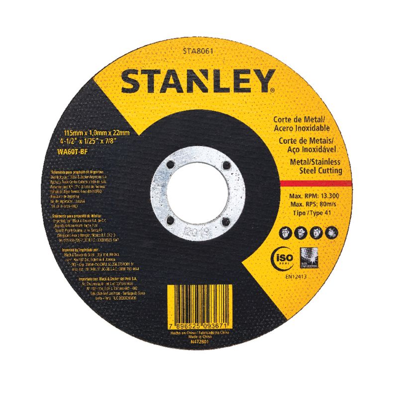 Disco-de-Corte-115x-10x-2222mm-Ref-STA8061-STANLEY