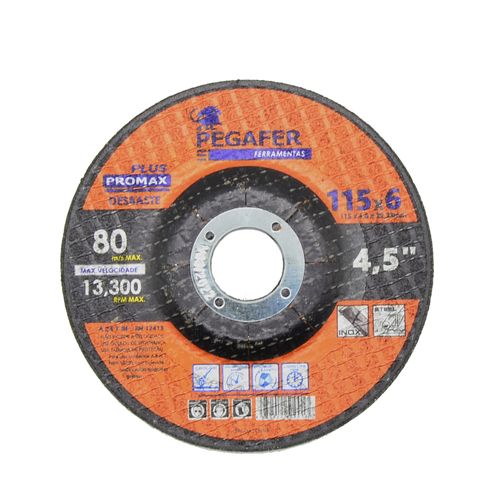 Disco de Desbaste  115x6x22,23mm Metal Ref PF11560 PEGATEC