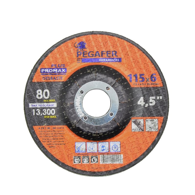 Disco-de-Desbaste-115x6x2223mm-Metal-Ref-PF11560-PEGATEC