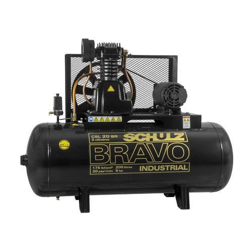 Compressor de Ar Csl 20br/200l 5hp 2p Trifásico 220/380v Bravo Schulz