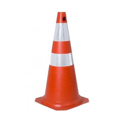 Cone flexível com faixa refletiva 75cm laranja Kteli