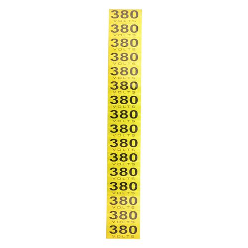 Placa de Sinalização 380 Volts Dourada com 16 Unidades Ref 025138 SINALIZE