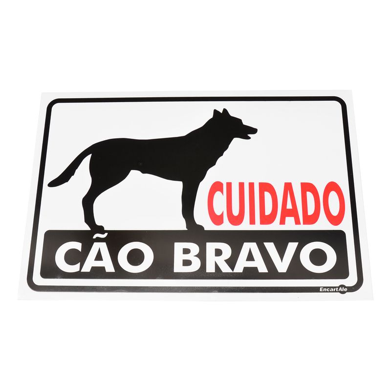 Placa-de-Sinalizacao-CUIDADO-CAO-BRAVO-Ref-PS24-ENCARTALE