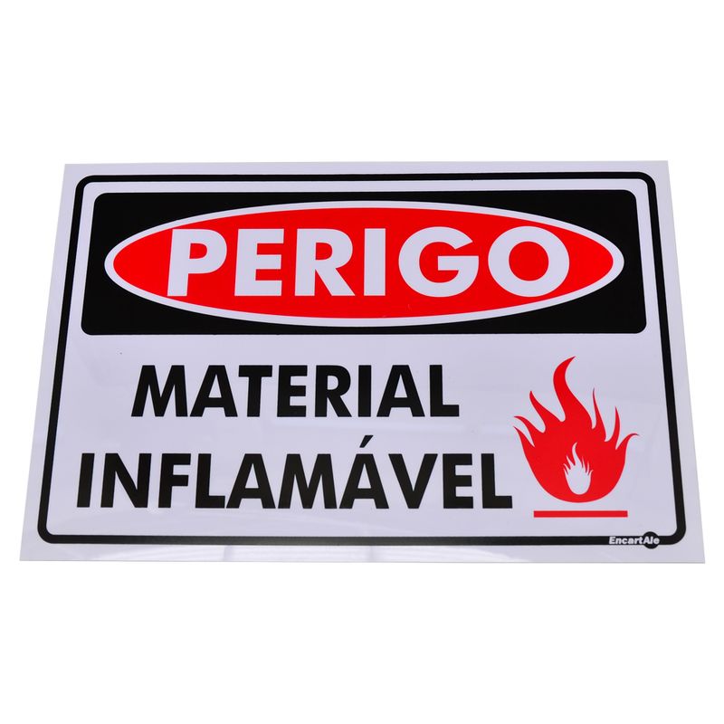 Placa-de-Sinalizacao-PERIGO-MATERIAL-INFLAMAVEL-Ref-156-ENCARTALE