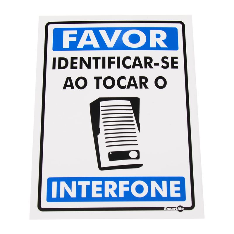 Placa-de-Sinalizacao-FAVOR-IDENTIFICAR-SE-AO-TOCAR-O-INTERFONE-Ref-PS578-ENCARTALE