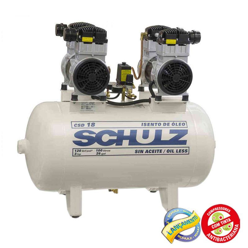Compressor-de-Ar-Odonto-Isento-de-Oleo-220v-Ref-CSD18-100-SCHULZ