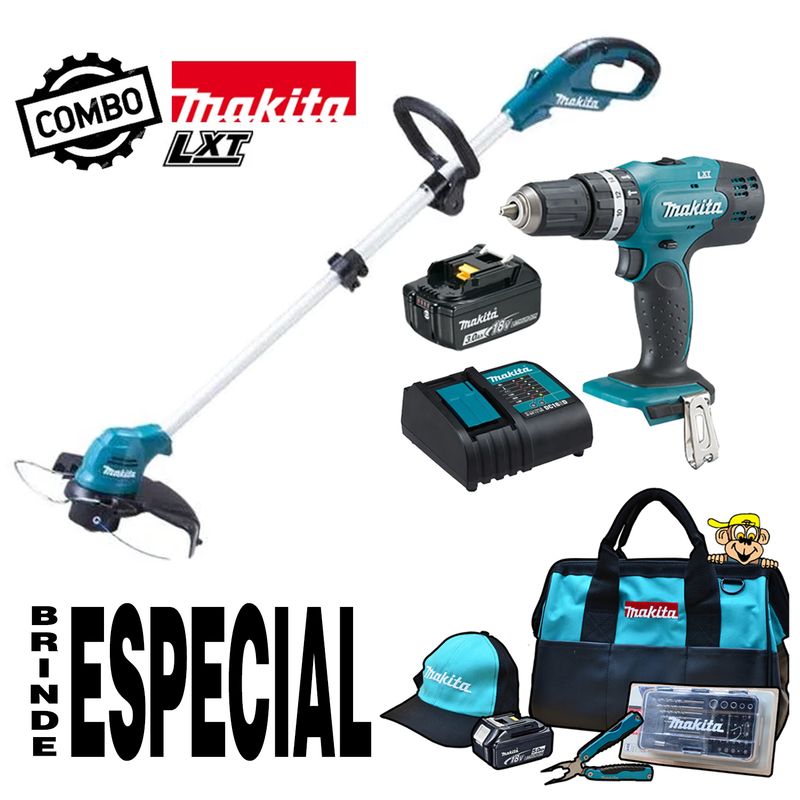 Kit-Parafusadeira--Furadeira-de-Impacto-DHP453SFX8---Aparador-de-Grama-DUR181Z-MAKITA