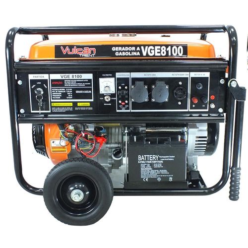 Gerador a Gasolina Bivolt 4 tempos 420cc 15hp VGE8100 VULCAN