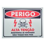 Placa-de-Sinalizacao-300x400mm---PERIGO-ALTA-TENSAO-MANTENHA-SE-AFASTADO-NAO-TOQUE-NOS-FIOS---ENCARTALE-