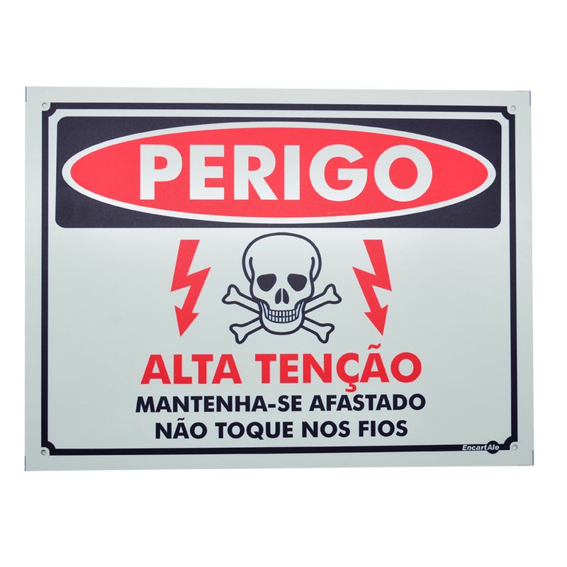 Placa-de-Sinalizacao-300x400mm---PERIGO-ALTA-TENSAO-MANTENHA-SE-AFASTADO-NAO-TOQUE-NOS-FIOS---ENCARTALE-