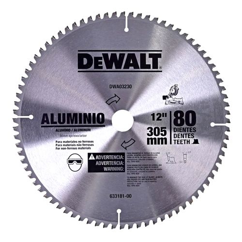 Lâmina para Serra Meia Esquadria 12pol 80D Alumínio DWA03230 DEWALT