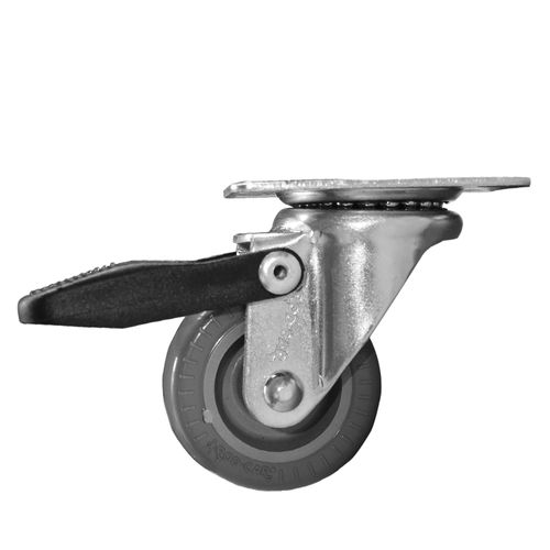 Rodizio Borracha Cinza com freio 45KG GLRO 210 BP RODCAR