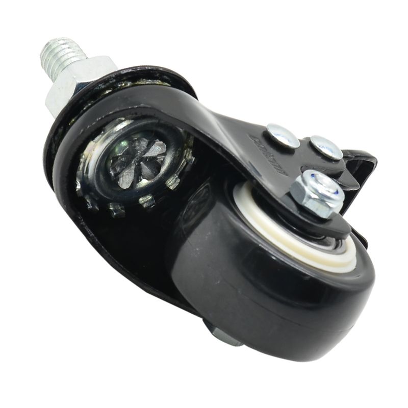 Rodizio-Preto-Giratorio-com-freio-Espiga-para-50Kg-COLSON