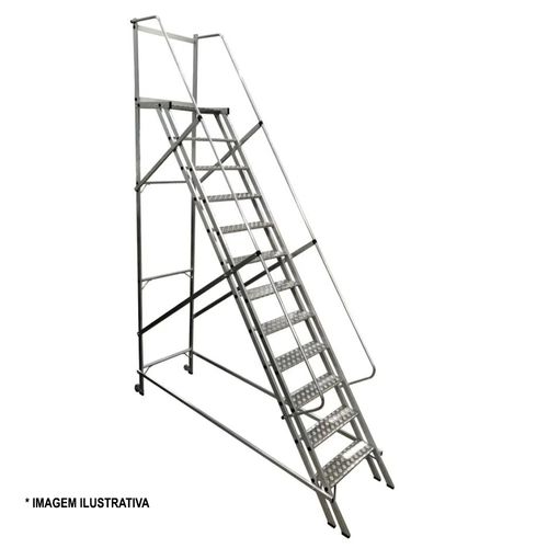 Escada Plataforma em Alumínio com 19 degraus EAPL5000 ALLFORT