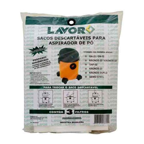 Kit 3 sacos para aspirador de pó 32 litros B62030021 LAVOR