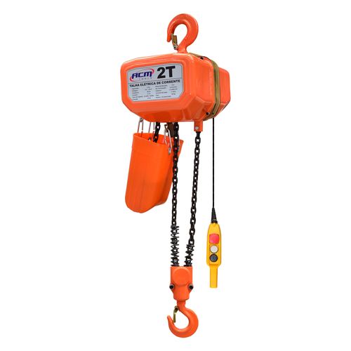 Talha Elétrica 2Ton 6Mts Fixa por Gancho 220V/380V Trifásica 60Hz TEC2000/6 ACM TOOLS
