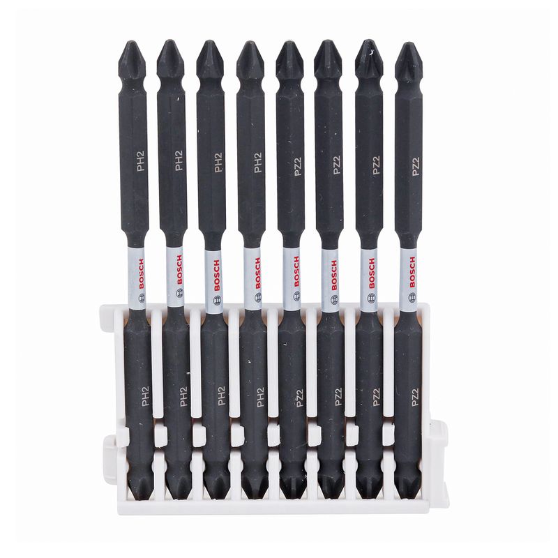 Jogo-de-Bits-Ponta-Dupla-para-parafusar-PH2-PZ2-110mm-Impact-Control-Bosch-