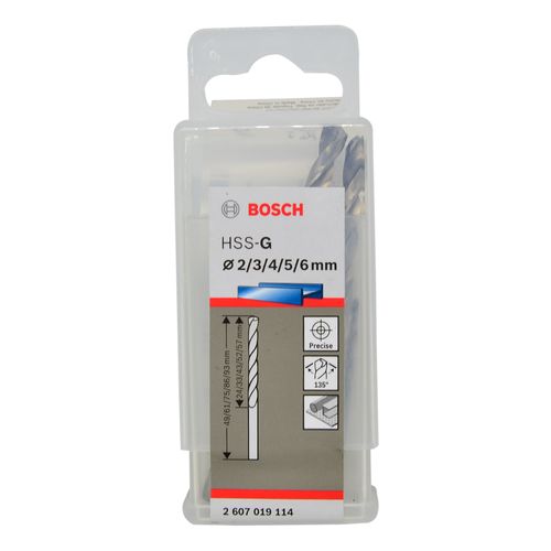 Jogo de Brocas para Metal HSS com 5 peças BOSCH