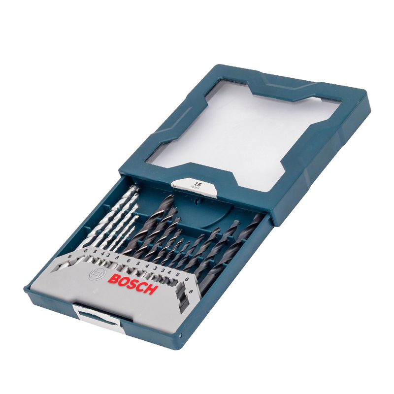 Kit-Brocas-para-Concreto-Metal-e-Madeira-com-15-pecas-Mini-X-Line-BOSCH