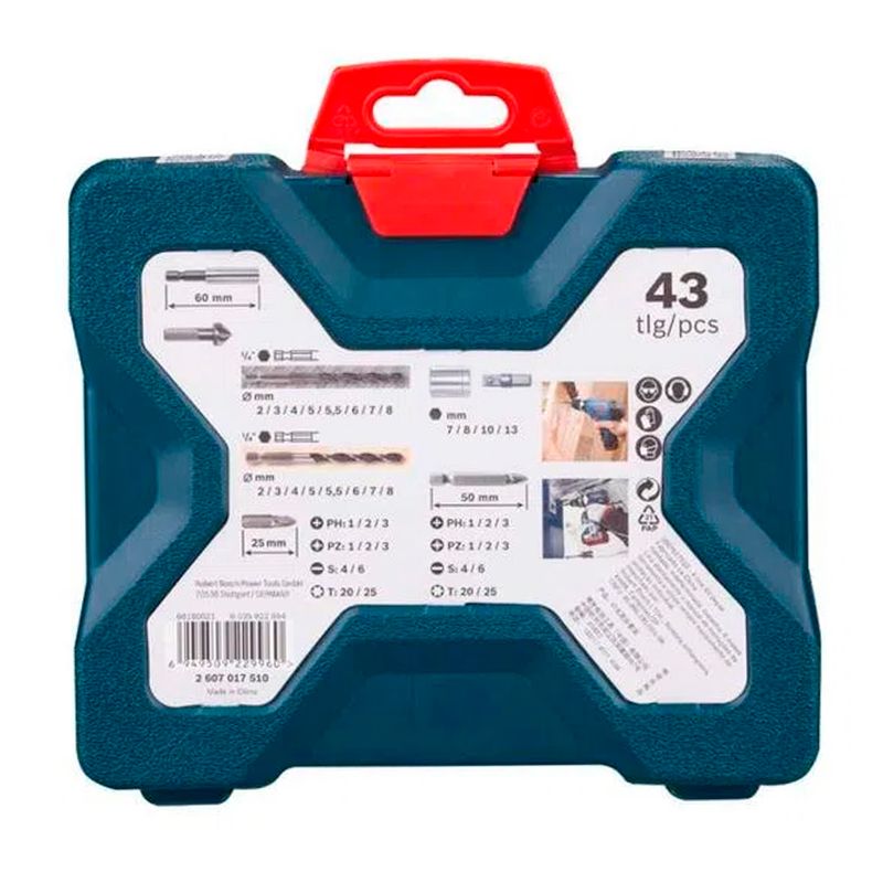 Jogo-de-Pontas-e-Brocas-para-perfurar-X-LINE-43Pecas-BOSCH