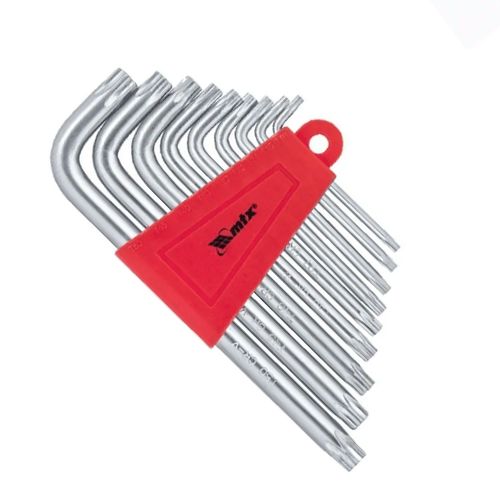 Jogo chaves hexagonais TORX CURTA T10-T50 CRV 9Peças MTX