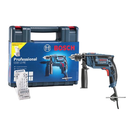 Furadeira Impacto 1/2 com 5 brocas e maleta 650W 110V GSB 13 RE BOSCH