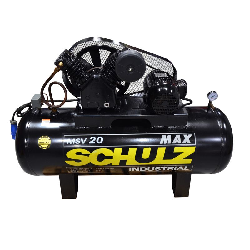Compressor-de-Ar-MSV20-Max-250Lts-5hp-Trifasico-220v-380v-Schulz-Recondicionado