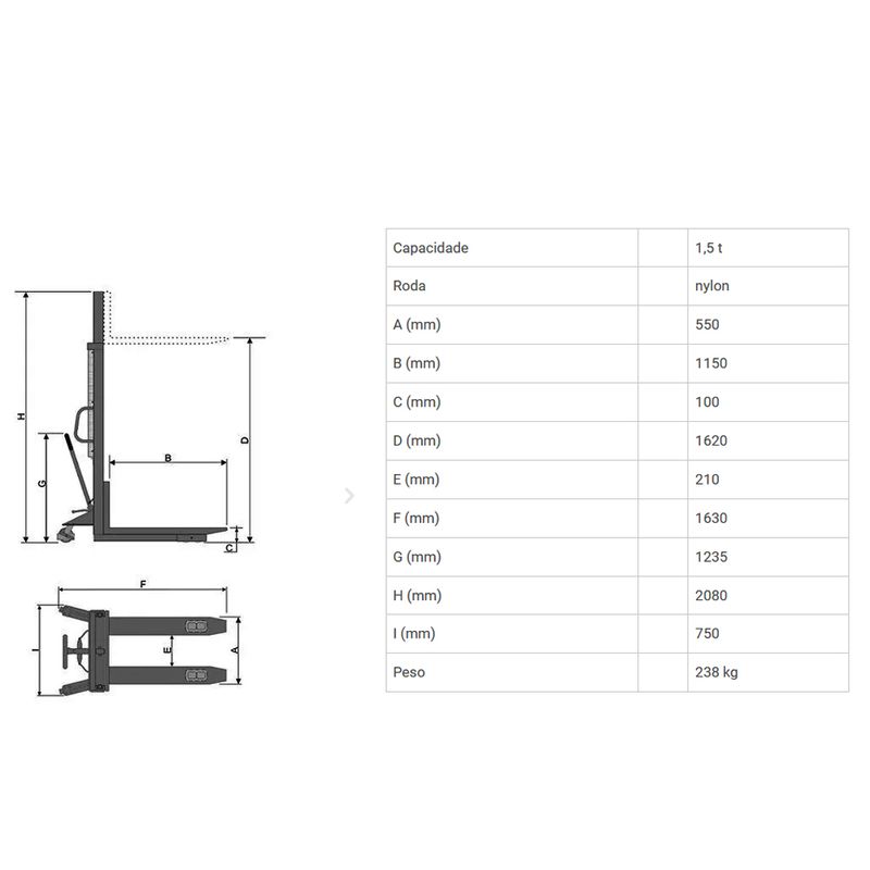 Empilhadeira-Manual-15Ton-X-160-M-EHM1500-BOVENAU