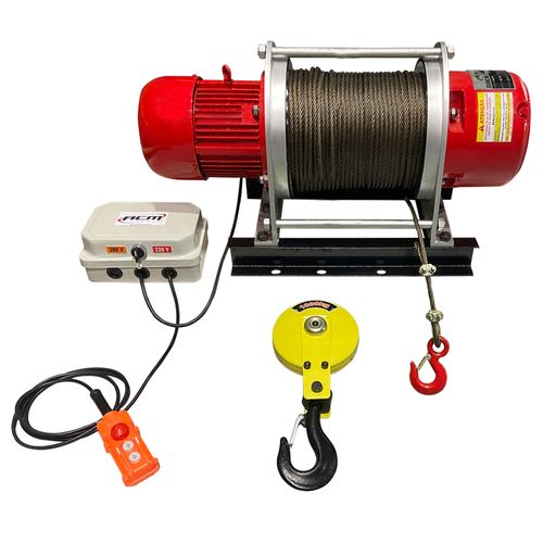 Guincho Elétrico 1Ton com 200Mts Fixo 220/380V TRIFÁSICO GE1000-2/200 ACM TOOLS