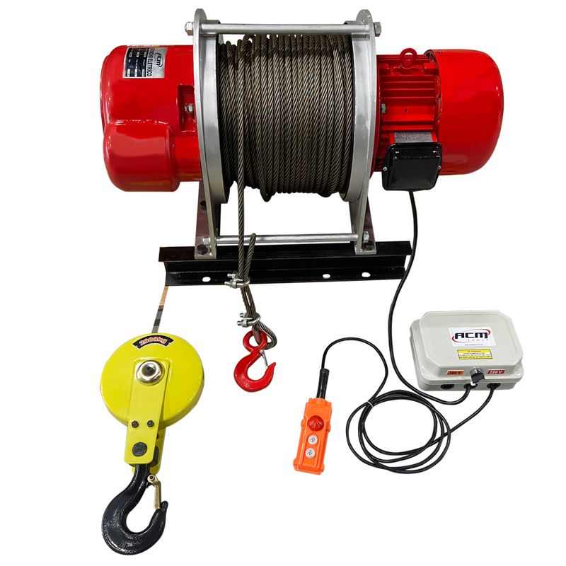 Guincho-Eletrico-2Ton-com-200Mts-Fixo-220-380V-TRIFASICO-GE2000-2-200-ACM-TOOLS