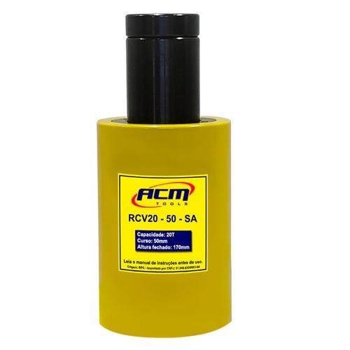 Cilindro Hidráulico 20Ton SIMPLES AÇÃO RCV20-50-SA ACM TOOLS