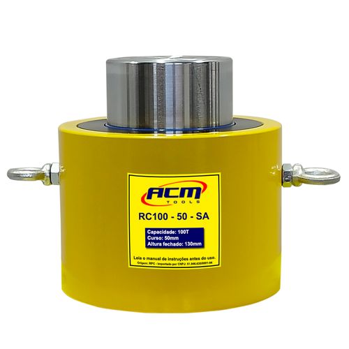Cilindro Hidráulico 100Ton SIMPLES AÇÃO RC100-50-SA  ACM TOOLS