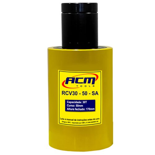 Cilindro Hidráulico 30Ton Simples Ação RCV30-50-SA ACM TOOLS