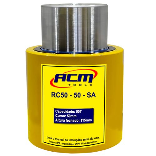 Cilindro Hidráulico 50Ton SIMPLES AÇÃO RC50-50-SA ACM TOOLS