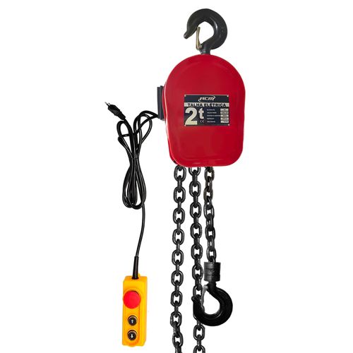 Talha Elétrica de Corrente Fixa 2ton com 6Mts 220V Monofásica GS2000/6 ACM TOOLS